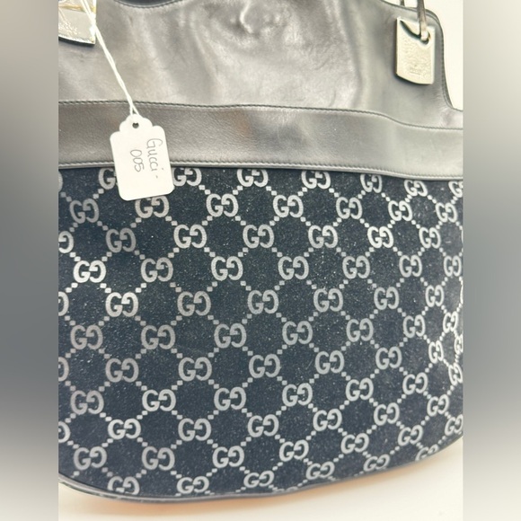 Gucci-Authentic-Guccisima Large Black Shoulder Bag Rare - Picture 15 of 16